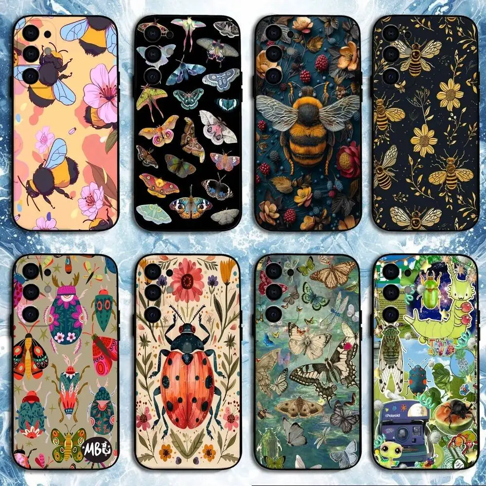 

INSECTD AND BIRDS Phone Case For Samsung S25,S24,S23,S22,S21,S20,Plus,Fe,Lite,Others Black Cover