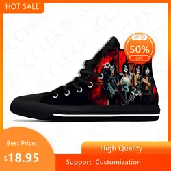 Hot Summer Heavy Metal Music Kiss Rock Band Novelty Casual Shoes High Top Mens Womens Fashion Sneakers Classic Board Shoes