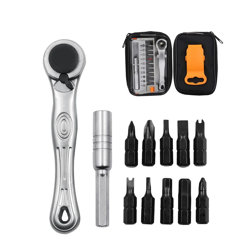 

Convenient Transport 25*85*22mm Portable Ratchet Screwdriver High Hardness Long-lasting Durability Strong Magnets