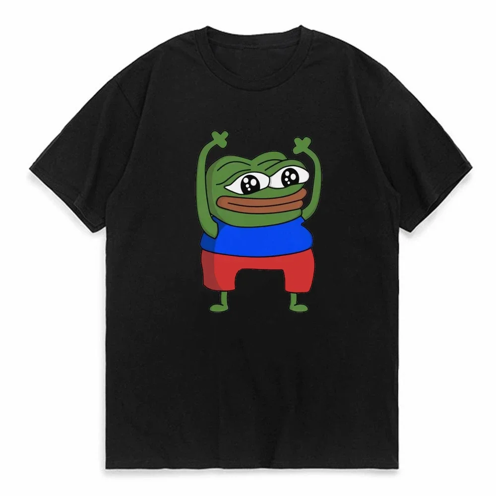 Green Frog Who Loves Drinking Strawberry Flavored Milk Tshirts Women Soft Cool T-Shirt The Frog With Gun men tshirt
