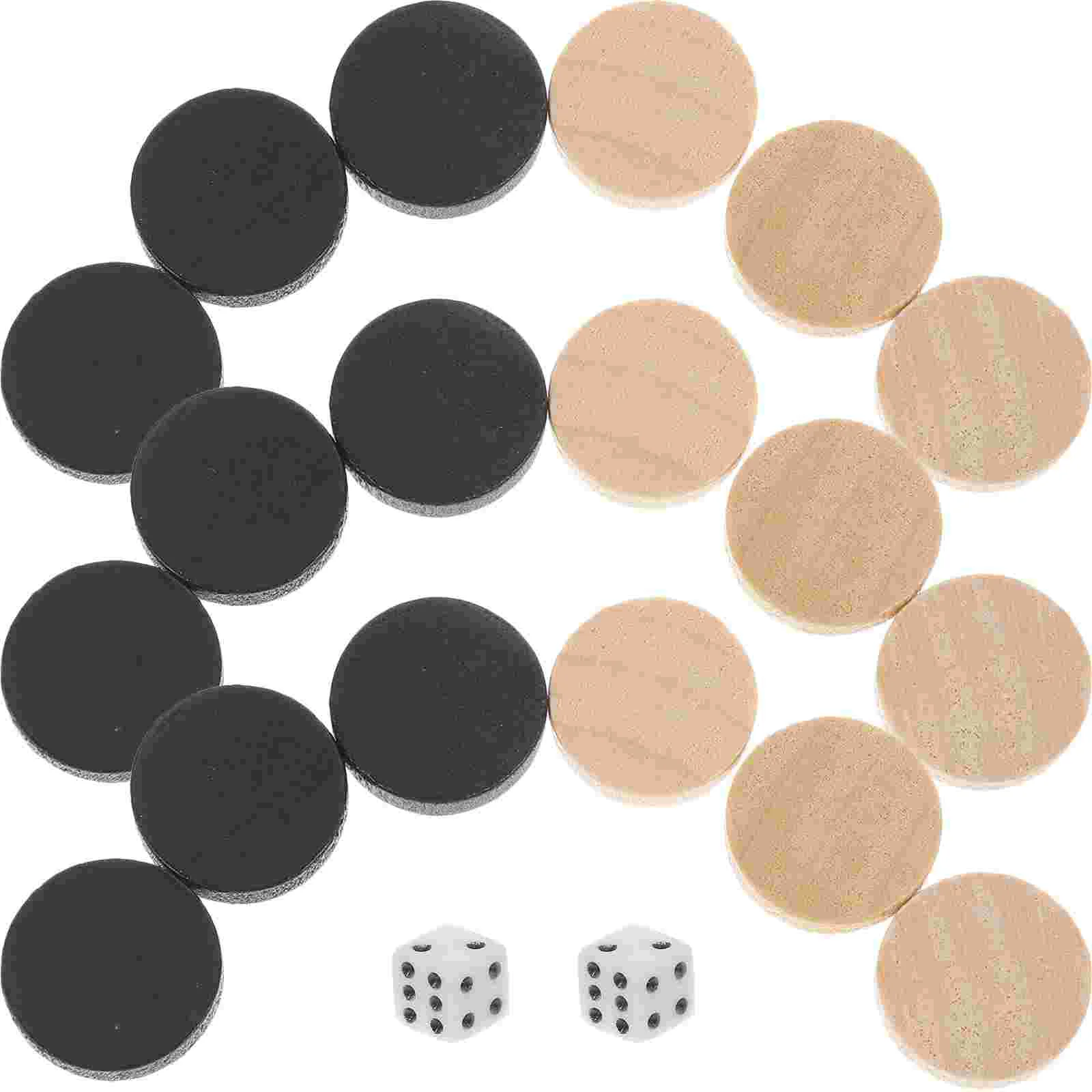 

30 Pcs Backgammon Piece Board Travel Game Table Chips 180X050X050CM Wooden Chessboard Accessories Checkers