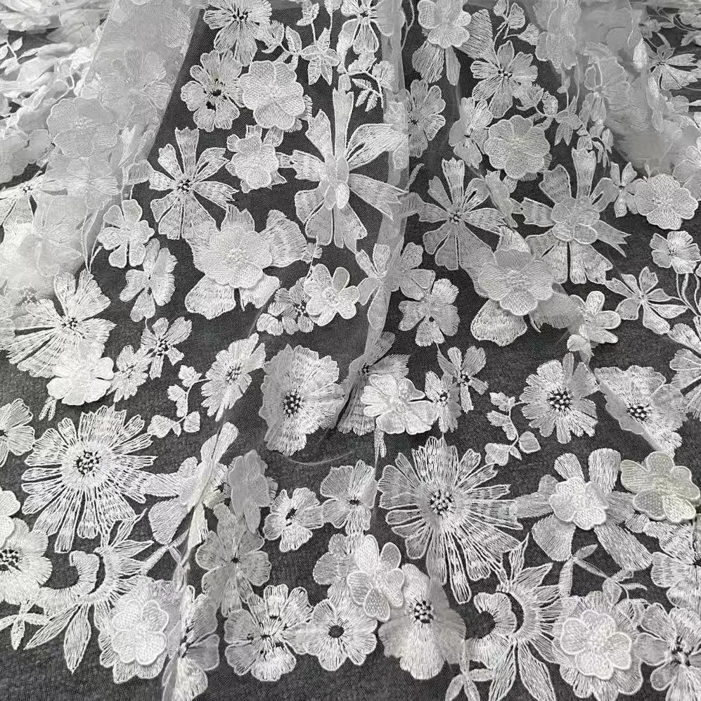 أقمشة الدانتيل الزهور الملونة لفساتين القماش DIY والإكسسوارات والمنسوجات المنزلية