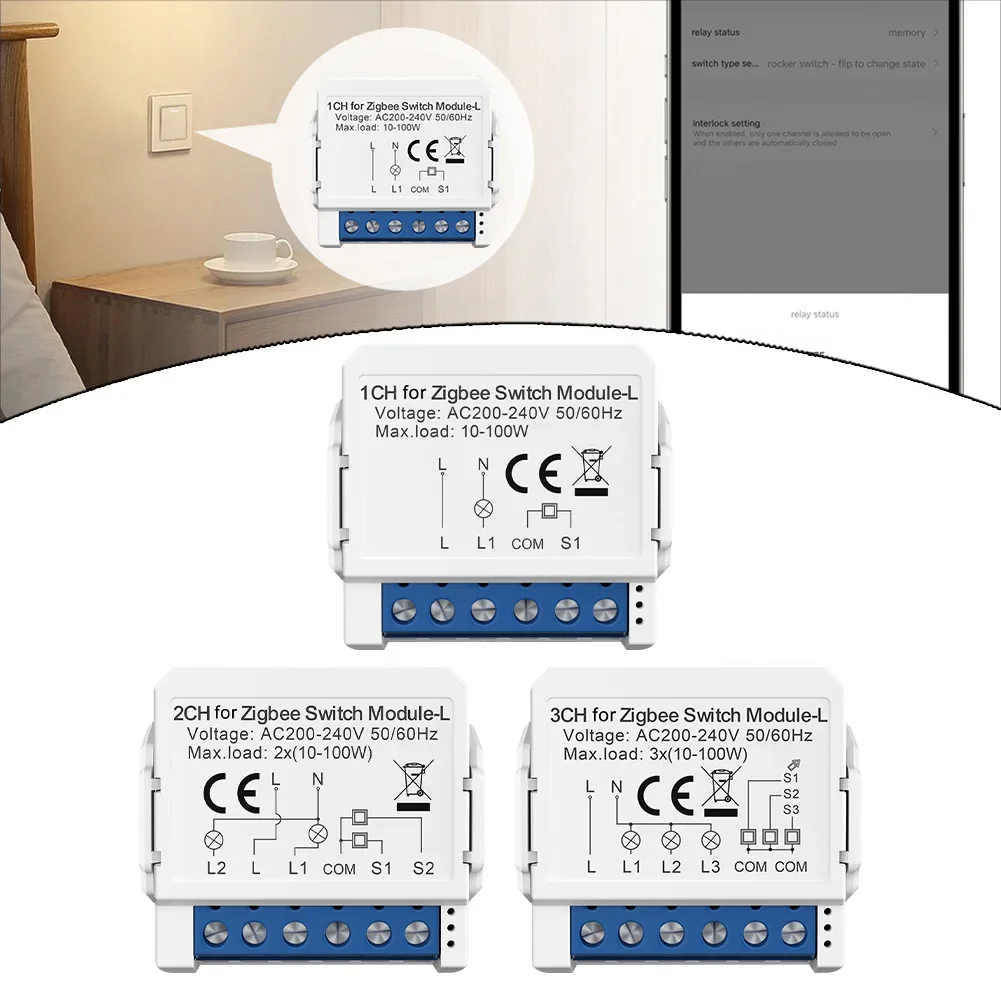 

Switch Module AC100-240V 50 / 60HZ For-ZigBee 3.0 Single Fire On/off Switch 1/2/3/way Light Switch Circuit Breaker Home Parts