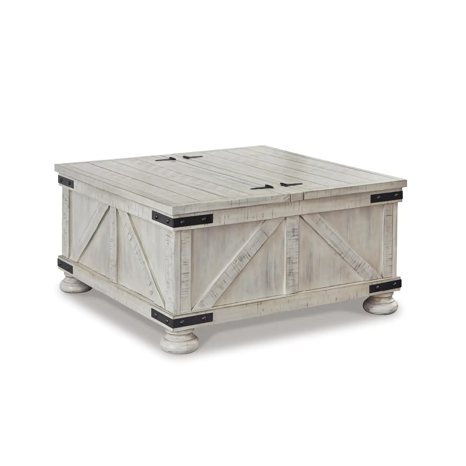 

Casual Cocktail Table with Storage, Whitewash, Customized