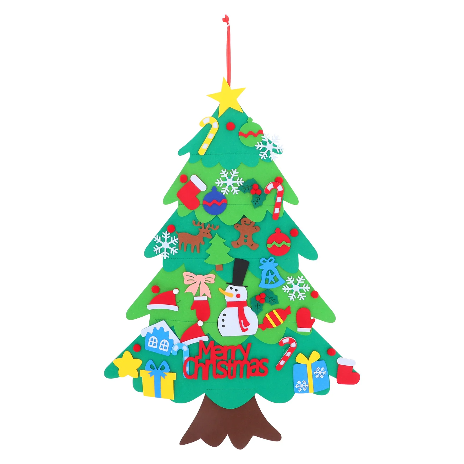 

1Set Felt Christmas Tree Kit 32 Detachable Ornaments Wall Hanging DIY Holiday Decoration Creative Family Fun Festive Xmas Decor