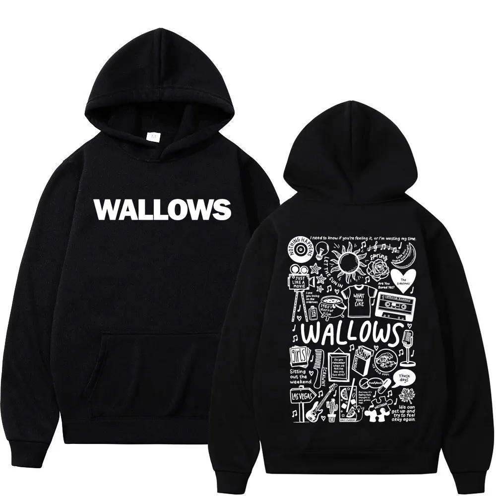 

Rock Band Wallows Model Tour 2024 Hoodies Men's Women's Fashion Vintage Pullovers Autumn Winter Casual Long Sleeve Sweatshirts