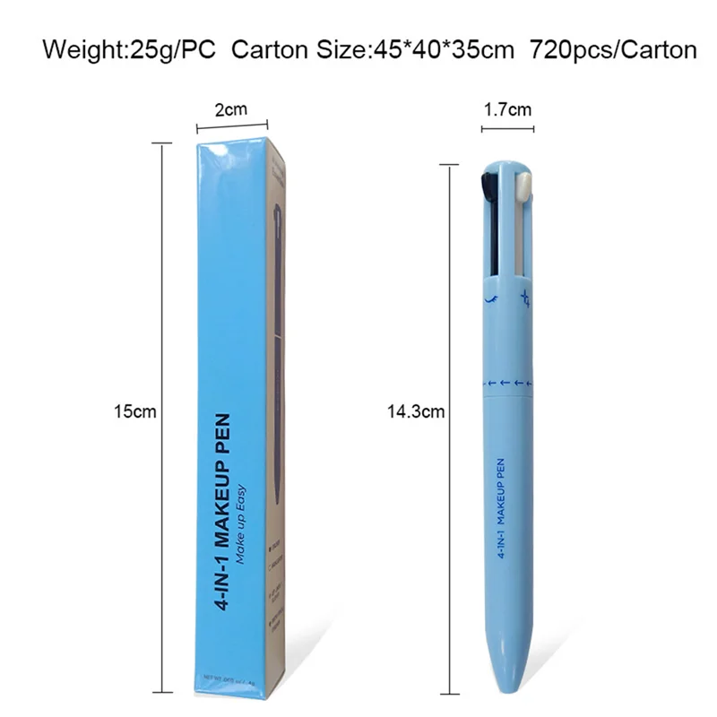 4-In-1 Makeup Pen Touch-Up Pen Makeup Eyebrow Pencil Waterproof 4 Colors Multi-Function Makeup Beauty Pen