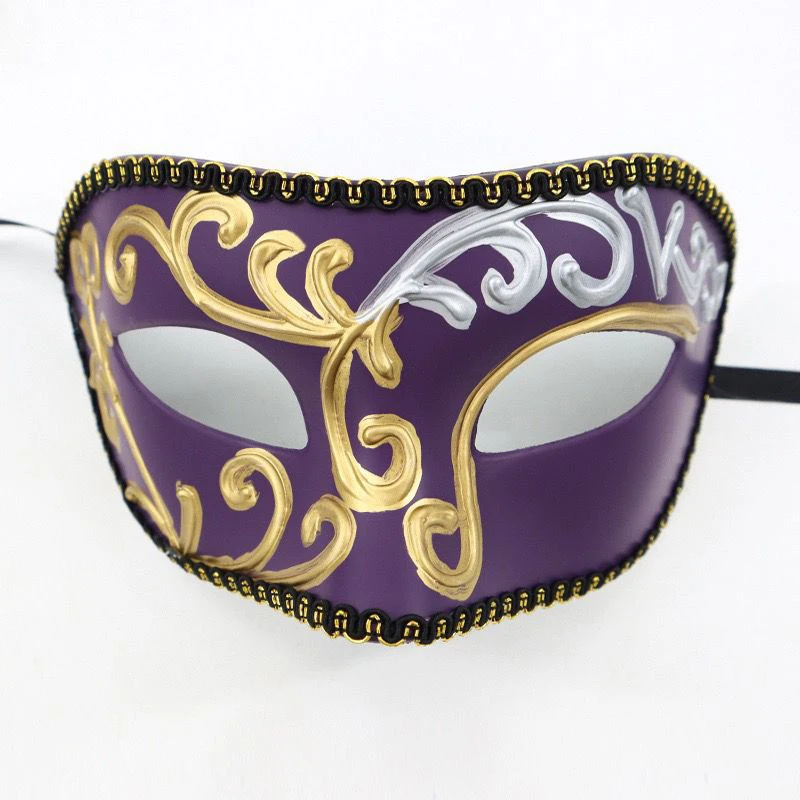 Maski na maskaradę dla mężczyzn wenecki chiński styl Vintage maska koronkowa Retro karnawał Cosplay Mardi Gras Party Halloween Gold Silver