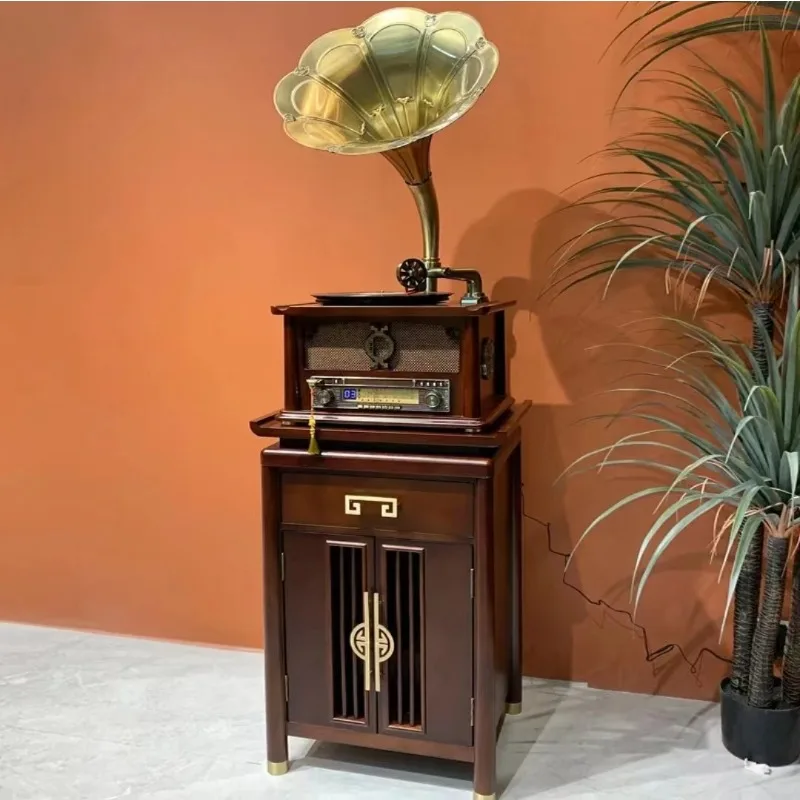 New Chinese turbo singing arm floor-to-ceiling phonograph bluetooth stereo retro vinyl record player radio home decoration