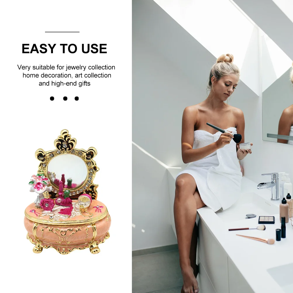 

Small Zinc Alloy Jewelry Box Dresser Shape Jewelry Organizer Storage Case for Rings Necklaces Earrings Desktop Decor Gift