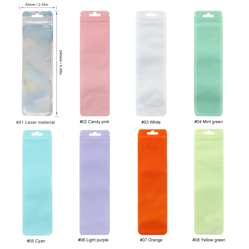 20/30/50Pcs/Lot Clear Sealable Packaging Bag With Hang Hole With Zip Lock Plastic Bags For Beadable Pen Jewellery Accessories