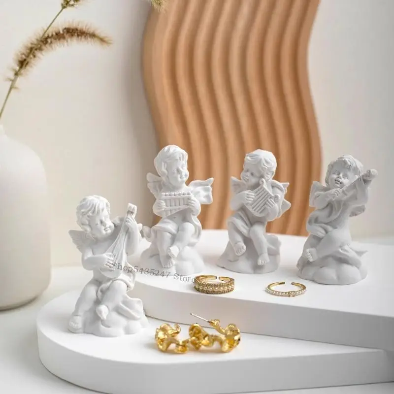 مجموعة من 4 منظمي المجوهرات من منظمي المجوهرات من منظمي المجوهرات الراتنجات الأنيقة تقف لعرض خاتم الحلق والتصوير الفوتوغرافي #1