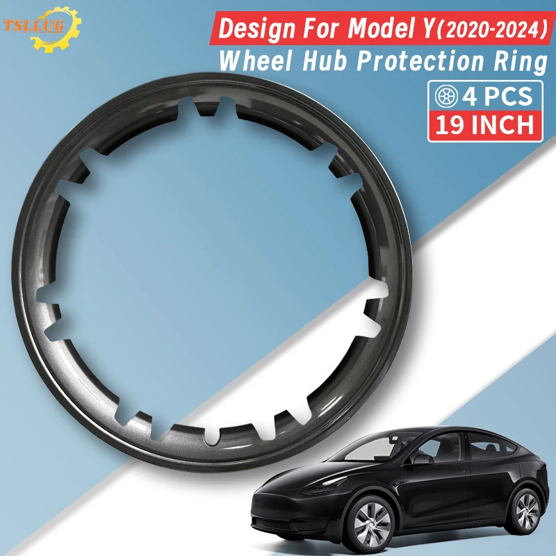 

TSLLUG 4PCS Design For Tesla Model Y 2020-2024 19-inch Protection Wheel Hubcaps 17th Rim Protector Accessories for Tesla