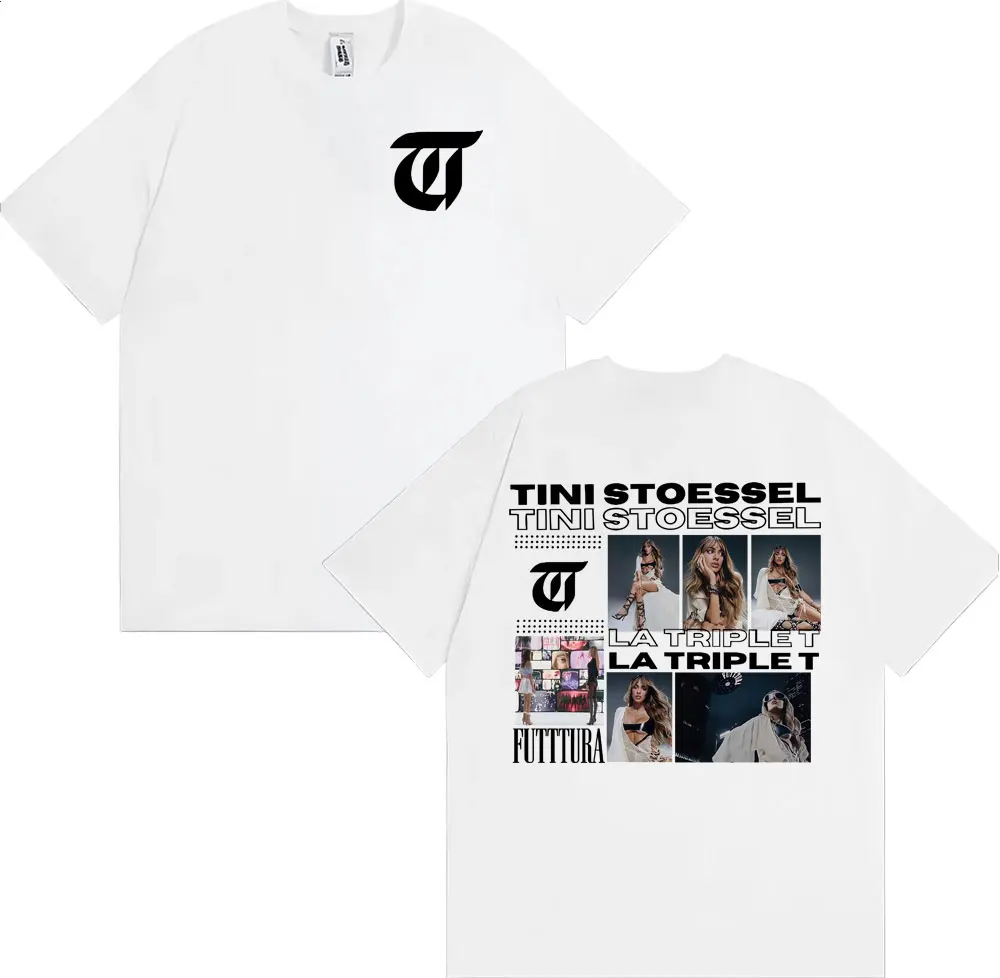 تي شيرت TINI STOESSEL La Triple T Futura 2025 Tour تي شيرت للرجال والنساء ملابس عصرية جمالية تي شيرت قطني مريح غير رسمي #4