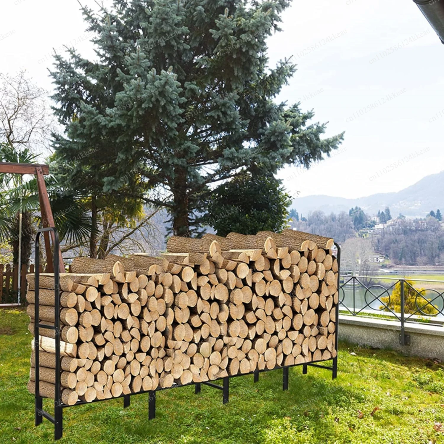 Wrought iron detachable log storage rack firewood rack Indoor and outdoor wood storage rack