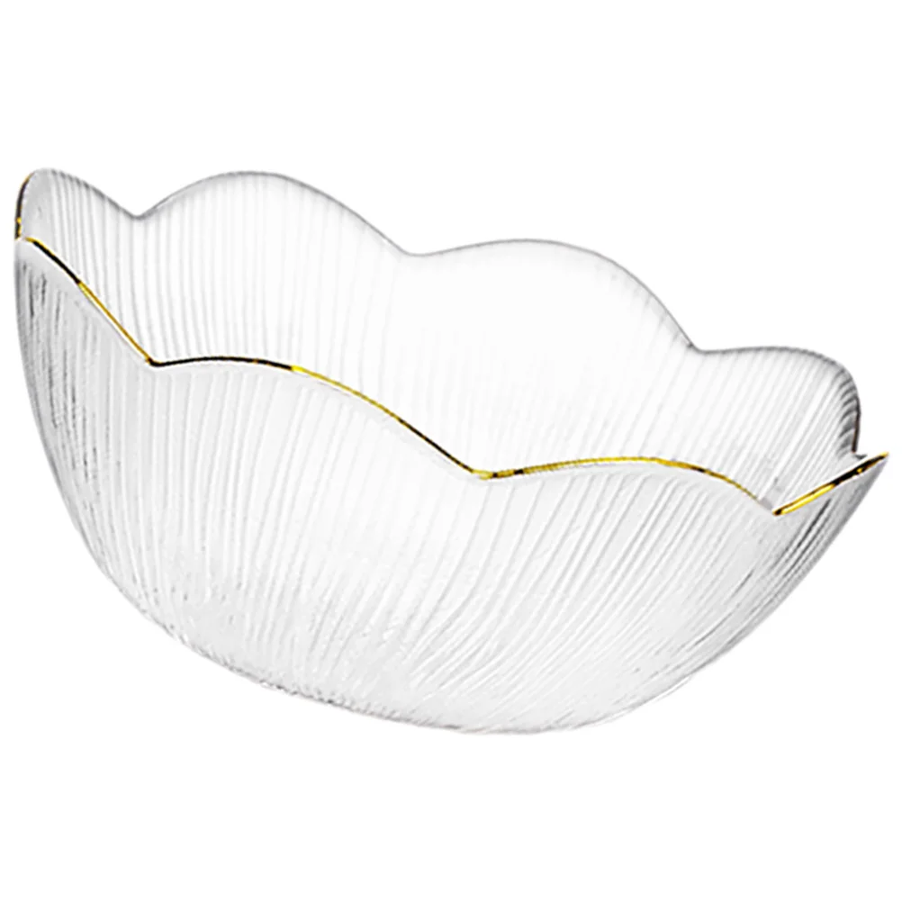 

Gold Rim Glass Mixing Bowl Clear Kitchen Bowl for Salad Pasta Rice Food Serving Prep Mixing Bowls Glass Bowls