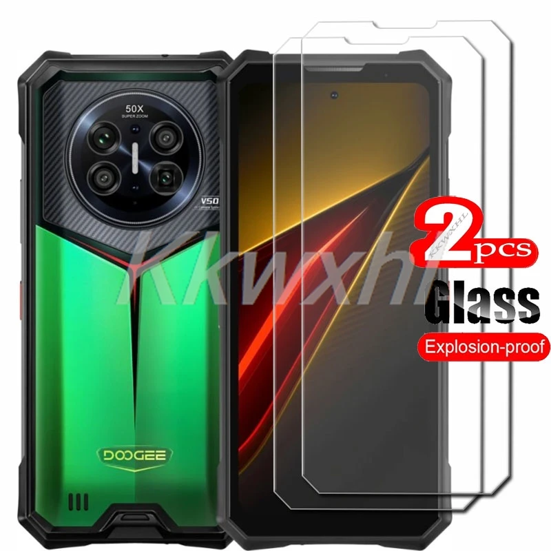 1/2PCS FOR Doogee V50 Pro Tempered Glass Cover ON DoogeeV50Pro DoogeeV50 V50Pro Screen Protector Transparent Film