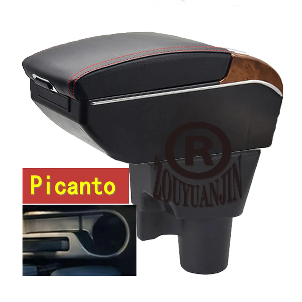 

For Kia Picanto Armrest Box Retrofit Parts Center Console Special Storage Space Car Elbow Rest USB