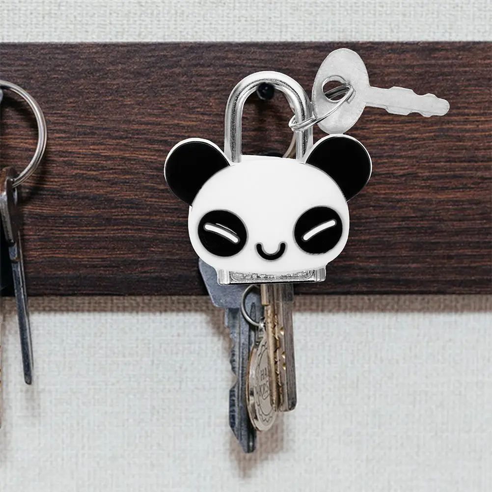 2Pcs Mini Cute Panda Padlock Cartoon Metal Lock for Jewelry Box Suitcase Drawer Chest Lock Key Mini Locker Small Luggage Locks