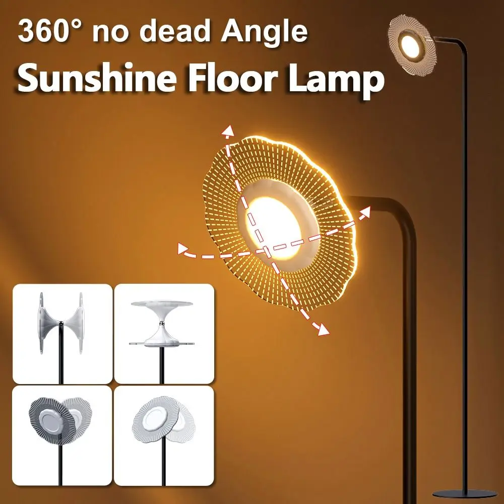 RGB LED Sunshine Floor Lamp Modern 360 Degree Adjustable Corner Lighting Timer Music Rhythm 3000-6500K Atmosphere Lights