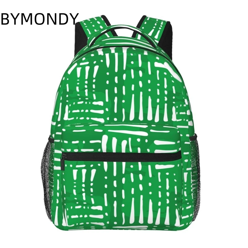 

BYMONDY Unisex Lightweight Backpack Fashion Green Geometry Daypack Bags Men Women School Travel Notebook Large Capacity Rucksack