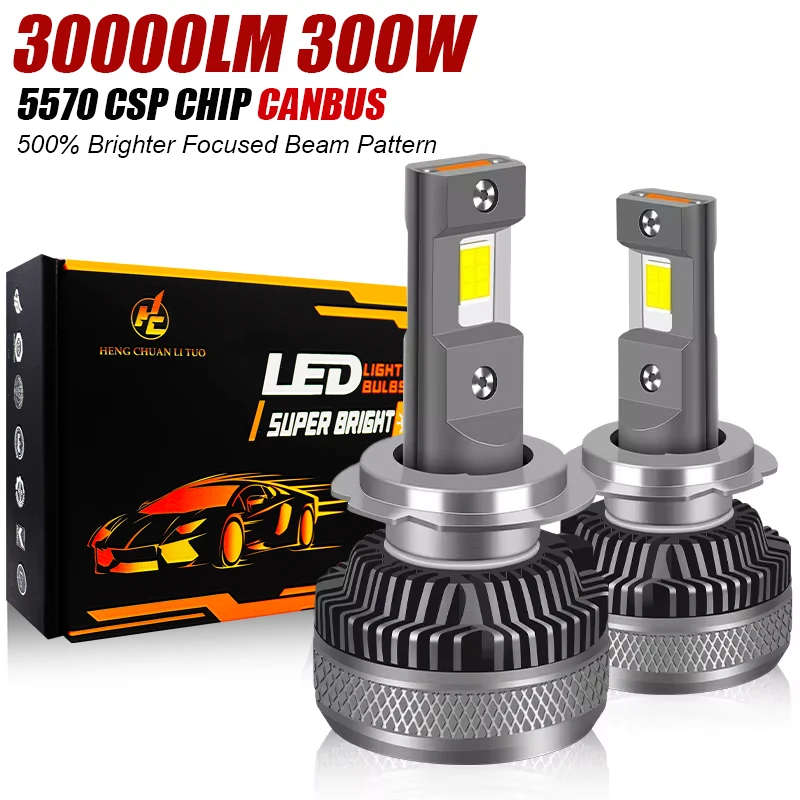 H11 LED H7 Canbus 300W 30000LM Car Headlight Bulbs H4 H1 HB3 HB4 HIR2 9005 9006 Turbo LED auto fog light 6000K K5C F5C 5570 CSP