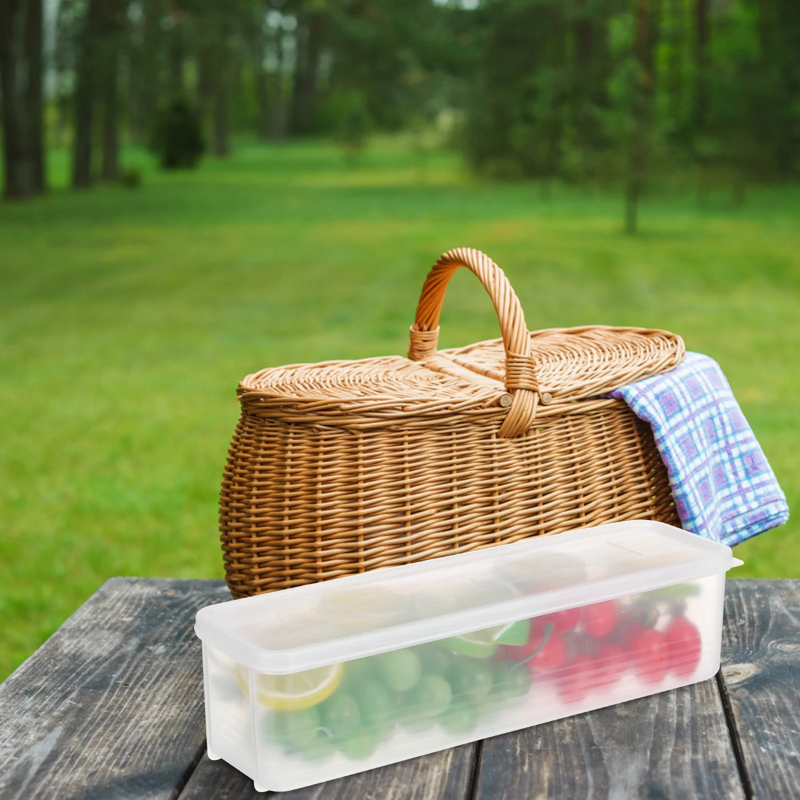 

3 pcs Sealed Box Transparent Khaki Light Green Food Storage Container Fridge Fruit Vegetable PP Safe Material Good Sealing Multi