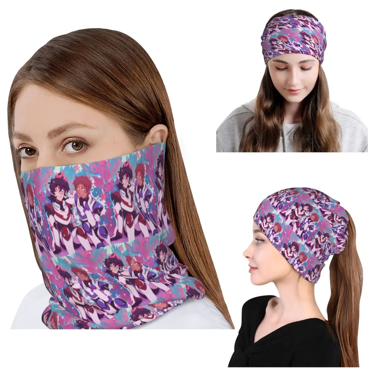 

Voltron Legendary Defender Keith Lance Anime Bandana Neck Cover Face Scarf Multifunction Headwear Beanies Hat for Adult Washable