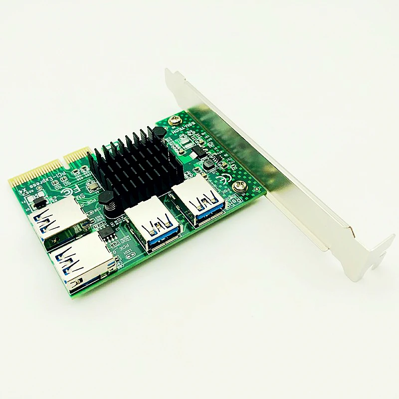 

Конвертер PCI-E 4X в 4 PCIE PCI Express Riser Card PCIE Port Multiplier Mining Card для BTC Bitcoin Miner 1–4 16X PCIe Riser