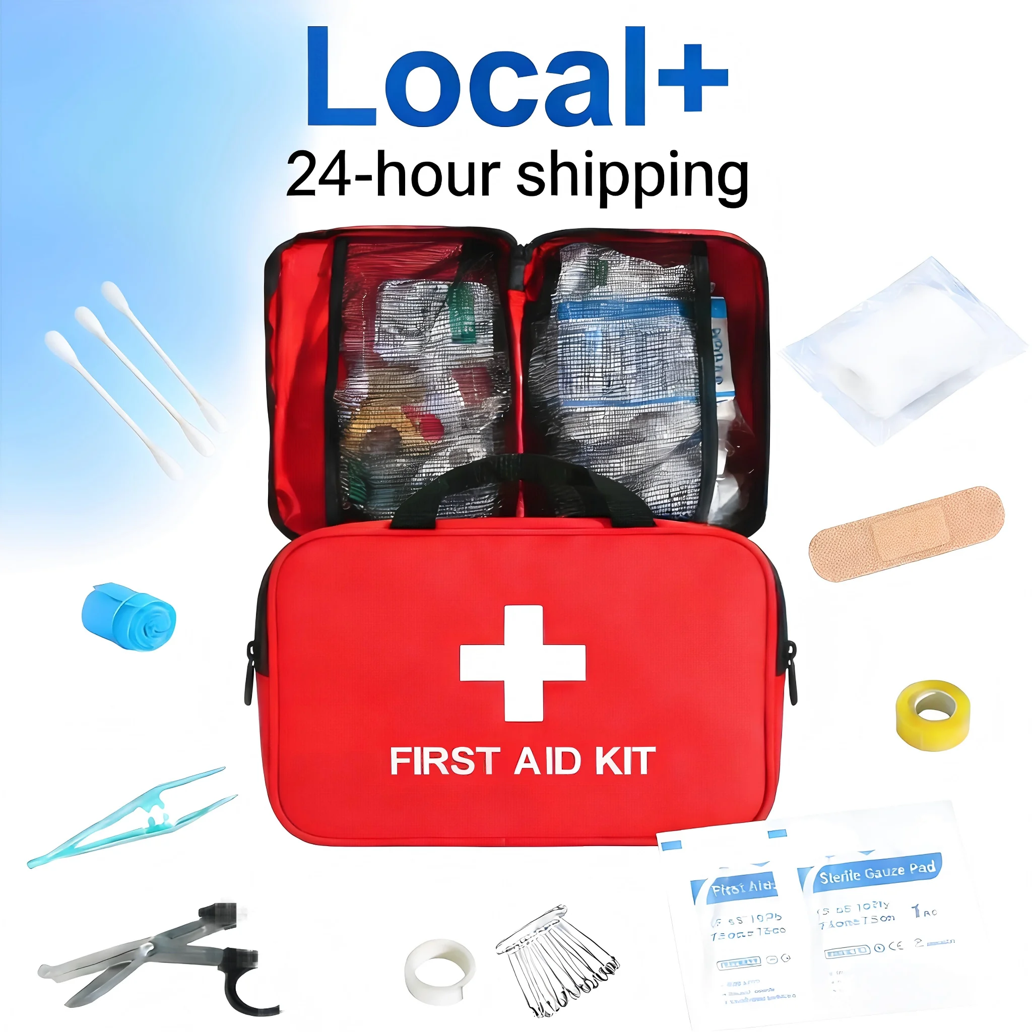 

Small/Large First Aid Kit - Pro Scissors & Tweezers | Essentials for Home/Indoor-Outdoor (Camping) | Local Stock 24H Shipping