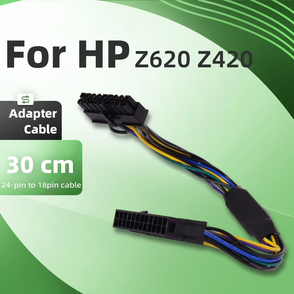 24PIN to 18PIN for HP Z620 Z420 Power Adapter Cable ATX Power Supply Installation On HP Motherboard Support 1000W Power