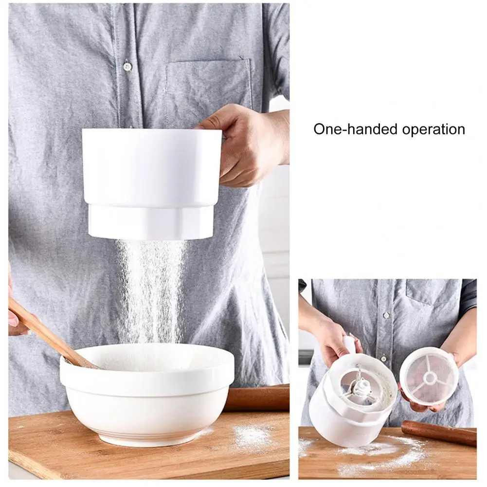 Electric Flour Sifter Labor-saving Cordless PP One-handed Powerful Flour Sieve Cooking Tool