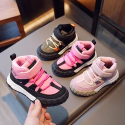 Children Fashion Girls Sneakers Hook & Loop 2023 Spring and Autumn New Narrow Band Boys Sport Shoes Cool Korean Style Non-slip