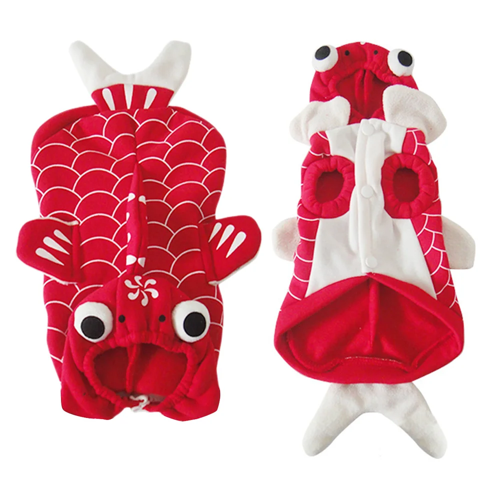 

Goldfish Pet Dog Cat Clothes Coral Fleece Dress M Floral Print Easy on Off Halloween Christmas Costume Dog Uniform Puppy Outfit