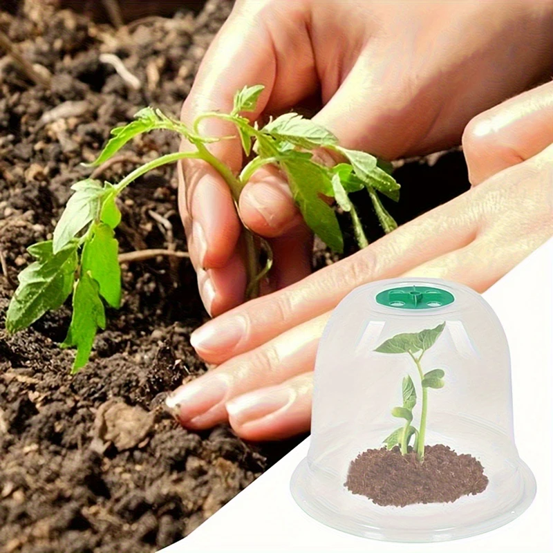 10pcs Garden Plant Dome Reusable Plant Protection Cover Transparent Seedling Insulation Cover Breathable Seedling Cover Large