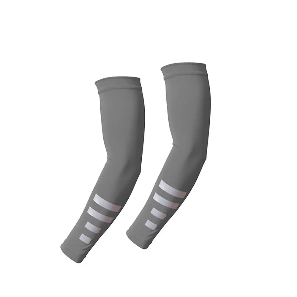 

Fluorescent Reflective Arm Warmers Spandex/Elastane Quick-drying Ice Silk Sleeves Armguards Cuff White UV Protection Arm Covers