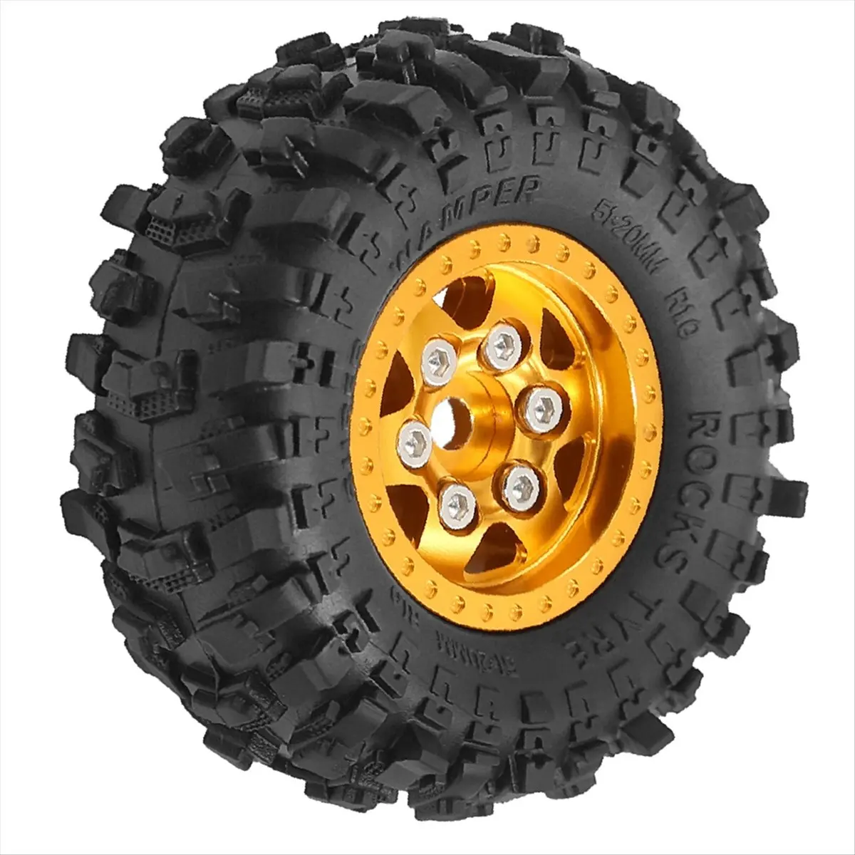 OKgood 4pcs 63mm 1.0inch Metal Beadlock Wheel Tire Set for 1/18 TRX4M SCX24 RC Crawler Car Upgrade Parts