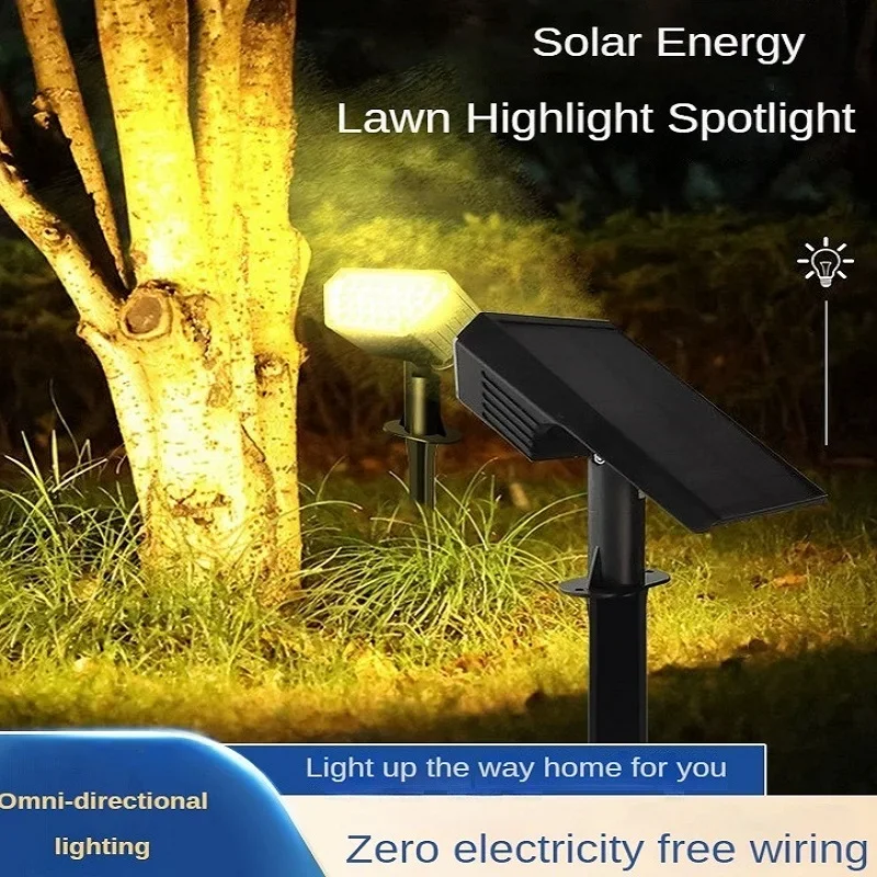 Solar outdoor spotlight waterproof human body induction wiring free lawn,home courtyard landscape integrated tree light