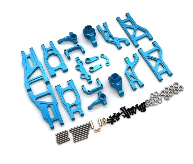 6061 T6 aluminum alloy Metal Swing Arm Full Set 8Pcs Upgrade Parts for Tamiya 1/10 Fighter NXGEN DT04 58741 RC Car