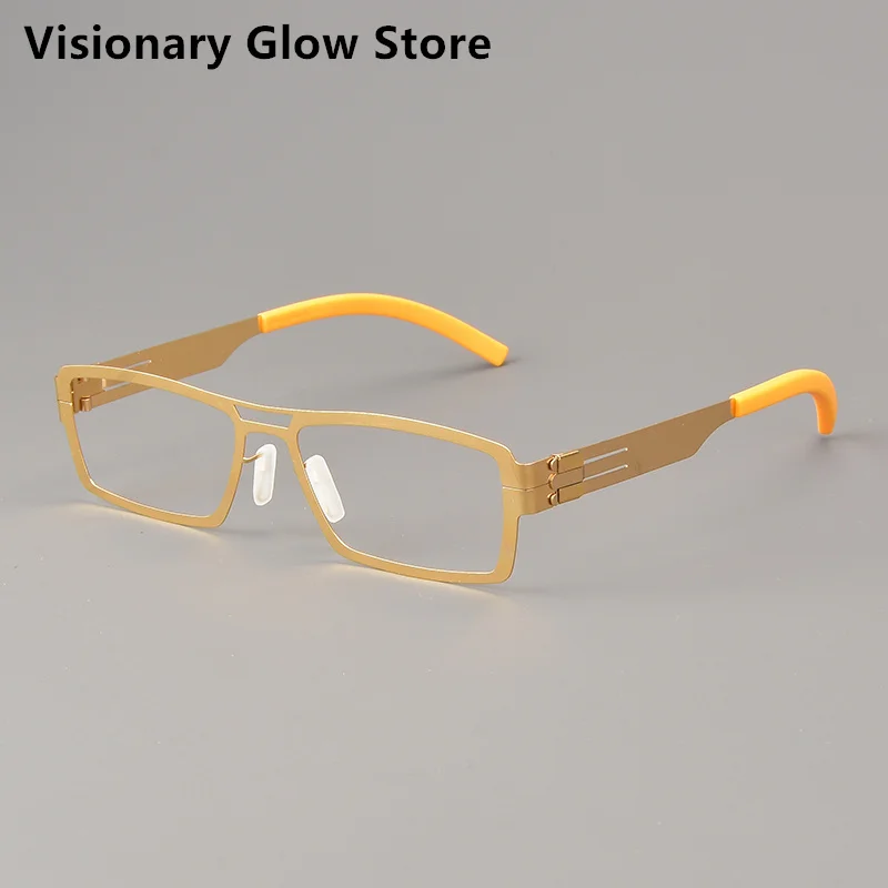

Denmark Brand Exquisite Square-framed Glasses Screwless Men Women Fashionable Glasses Thin Eyewear Super Light Spectacles 1173