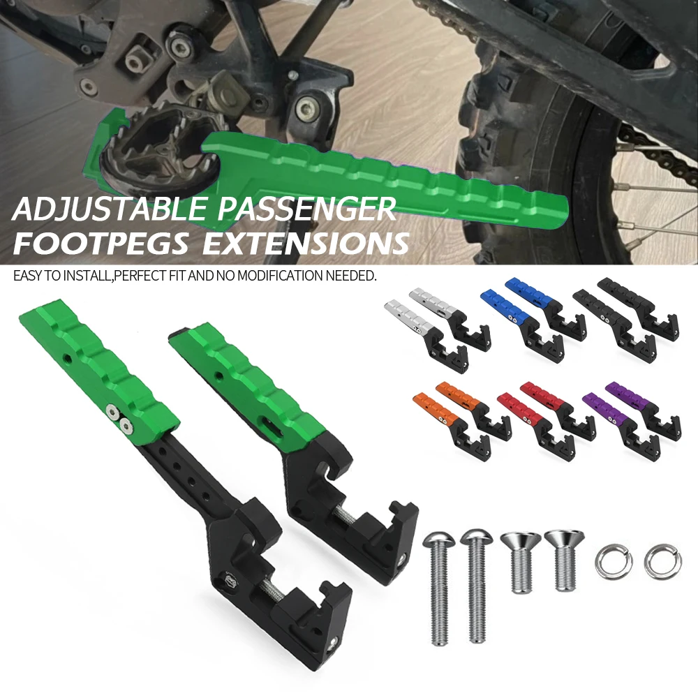 

Dirt Bike Parts For Kawasaki KLX450R 2022 2023 2024 KX450 KX250 KX112 Adjustable Passenger Foot Peg Extensions Footpegs Extended