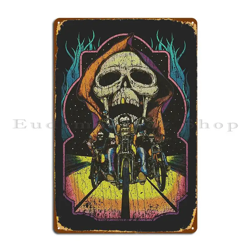 Death Riders 1972 Metal Sign Pub Kitchen Living Room Printed Poster Tin Sign Poster