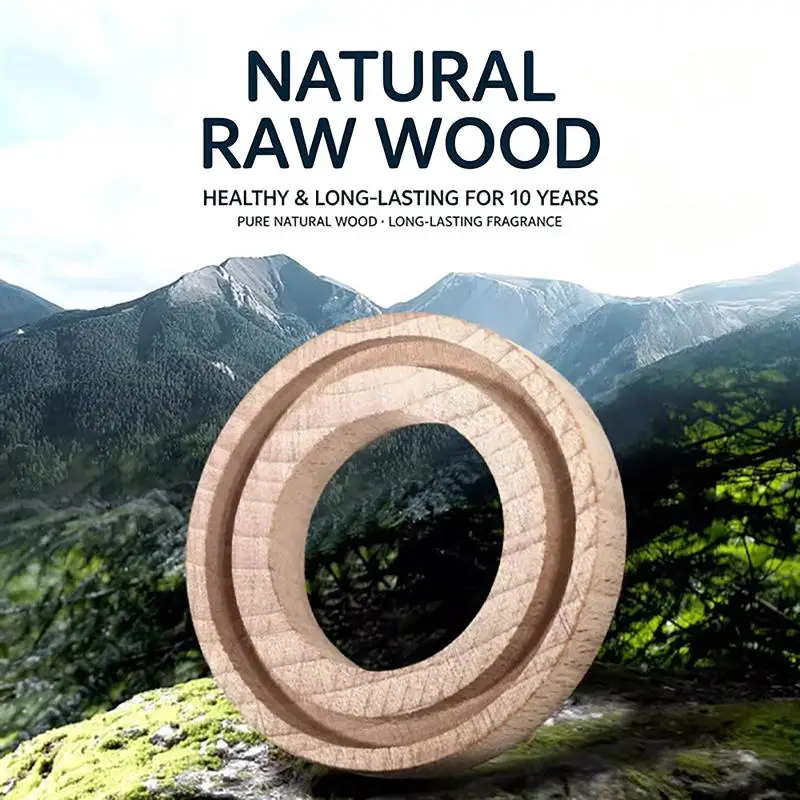 5/10Pcs Circular Aromatherapy Wood Car Air Freshener Essential Oil Diffuser Beech Wood Tablets Remove Car Interior Odor