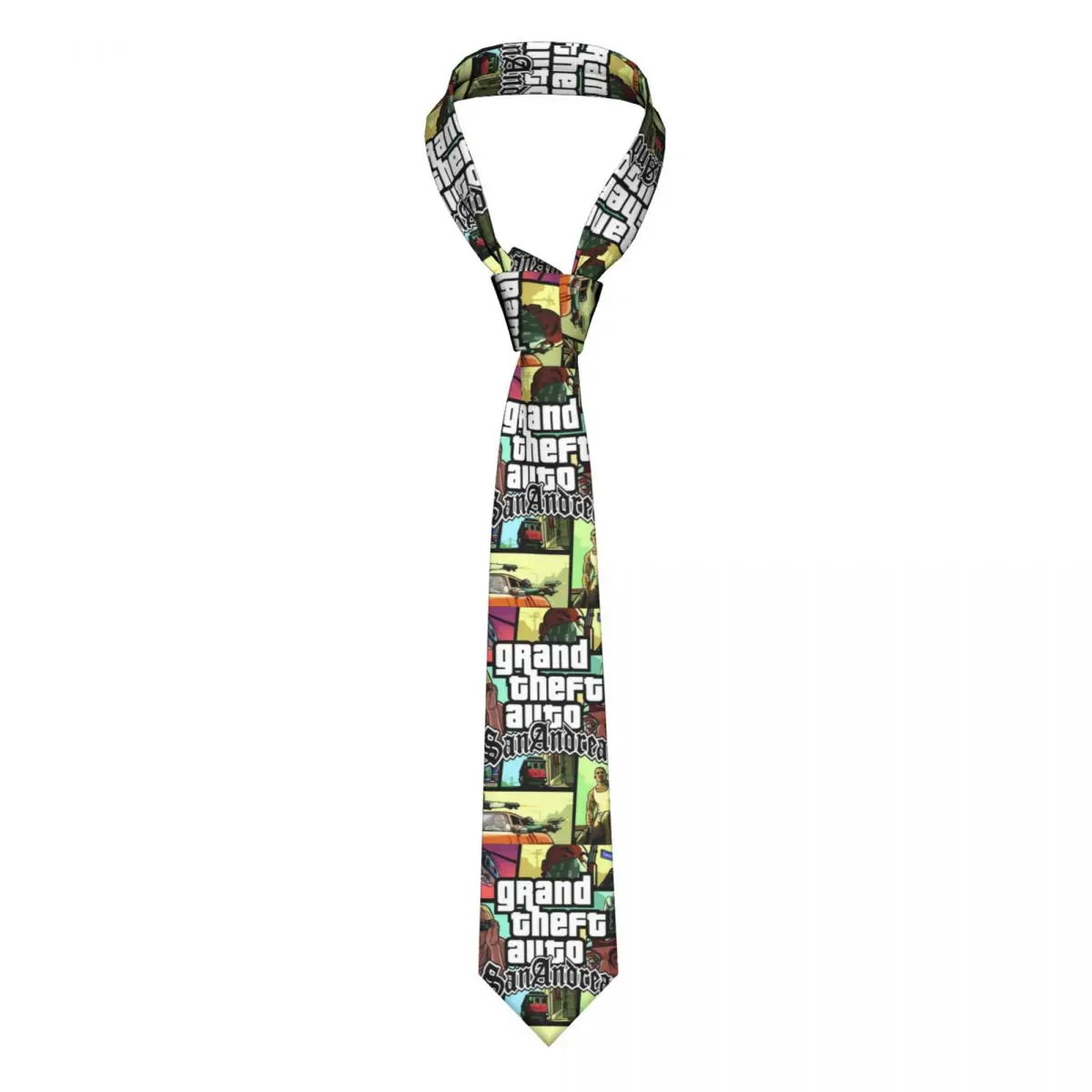 

Fashion Grand Theft Auto San Andreas Neck Tie Men Personalized Silk GTA Video Game Neckties for Party Gravatas