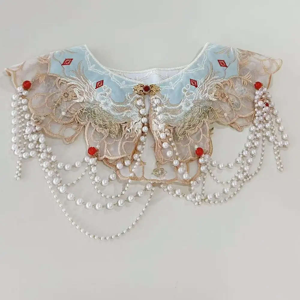 

Воротник Ханьфу, юбка «Лошадиная мордочка», вышитые кисточки, блузка с эффектом облачных плеч, фальшивый воротник, аксессуары для древних костюмов и чонсама