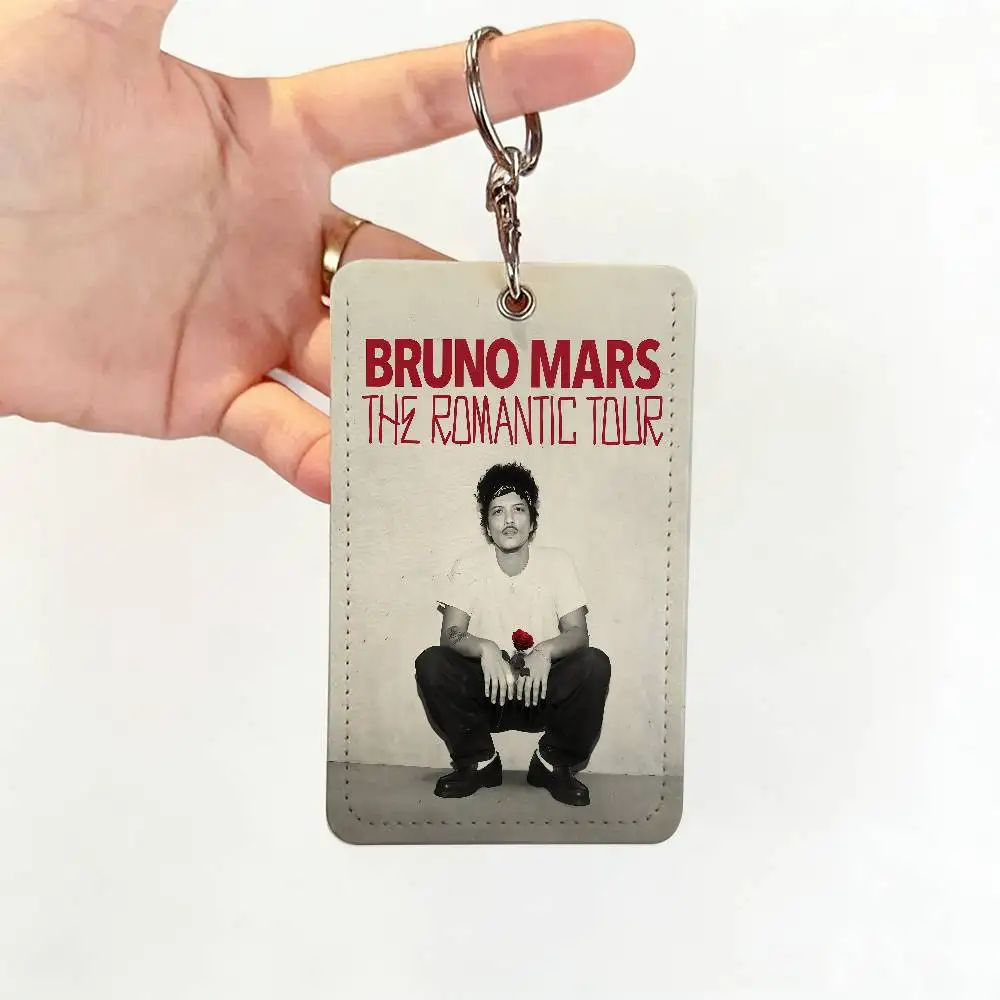 I Just Might B-Bruno Singer Mars K School Rectangular Keychain Bus House Access Card Protective Cover PU Leather ID Best Sellers