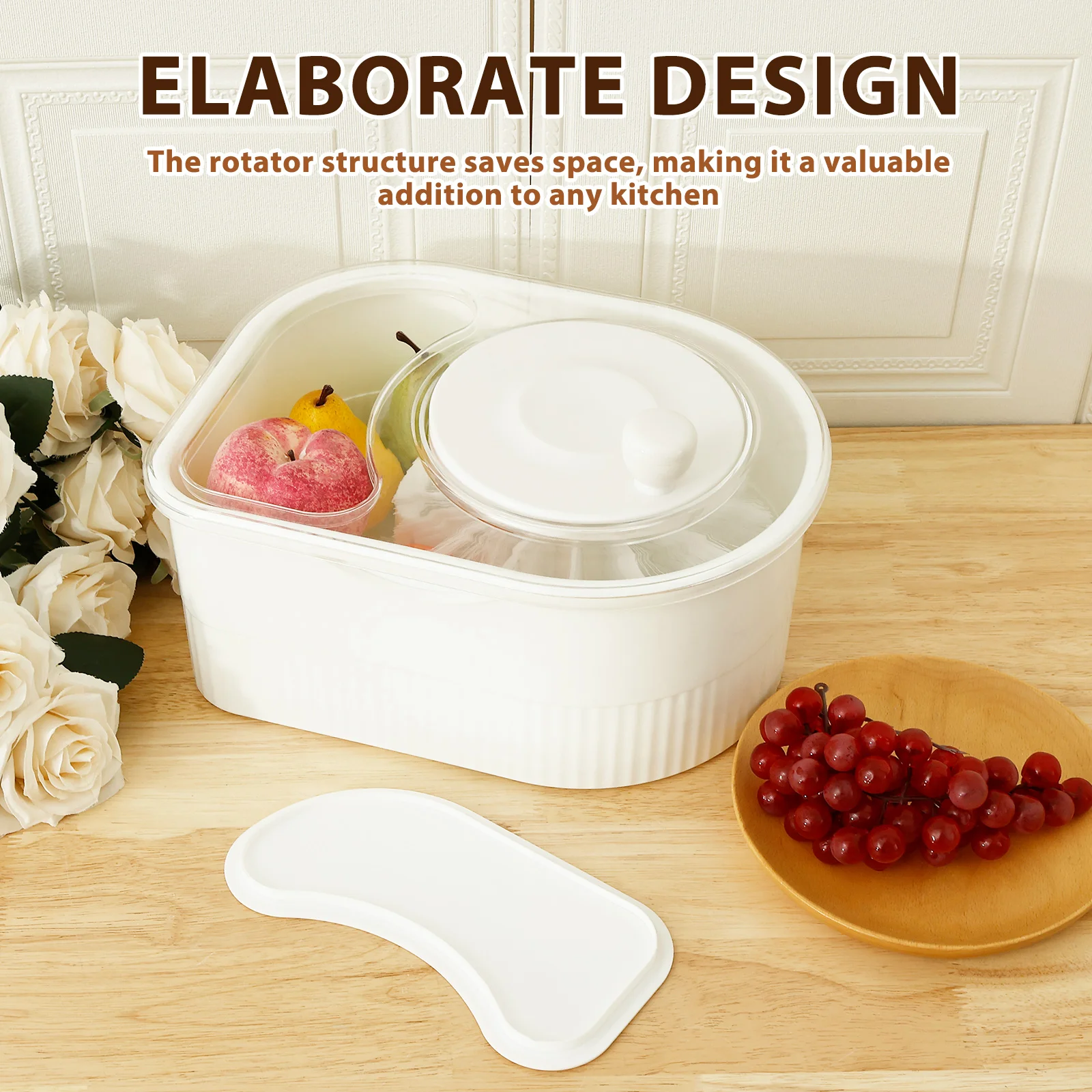 

Спиннер для чистки овощей и фруктов с мягкой щетиной, портативная миска для чистки фруктов, сливная корзина для фруктов для чистки, сушки овощей