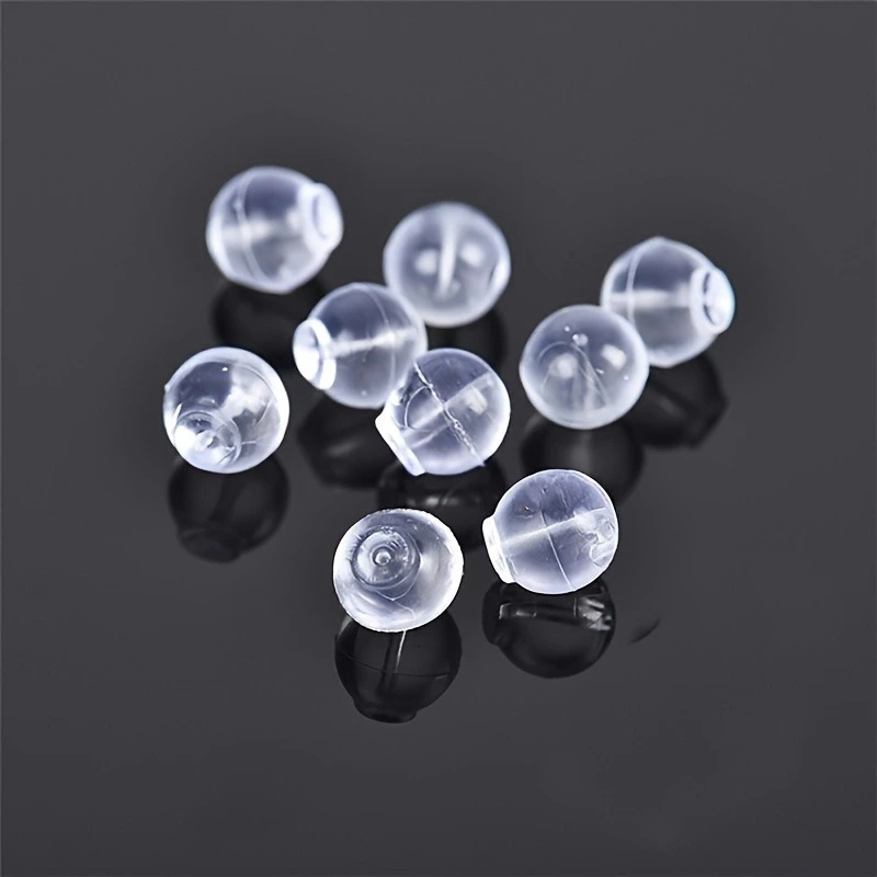 20pcs Soft Silicone Earring Backs Anti-Slip  Leak-Proof  Clear Ball Design for DIY Jewelry Making Comfortable Safety Stud Back