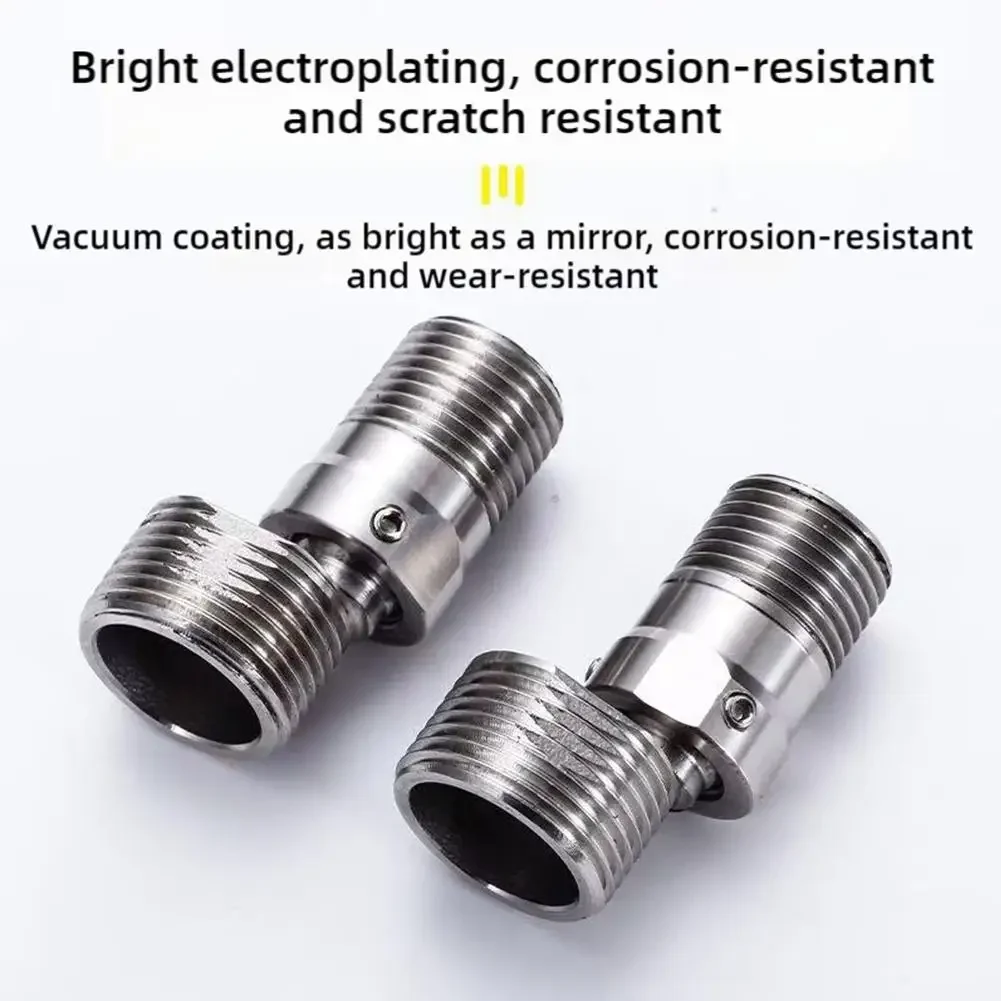 304 Stainless Steel Angle Adjustment Angled Curved Foot 360° Rotatable Eccentric Screw Corner Wall Mounted Shower Faucet Adapter