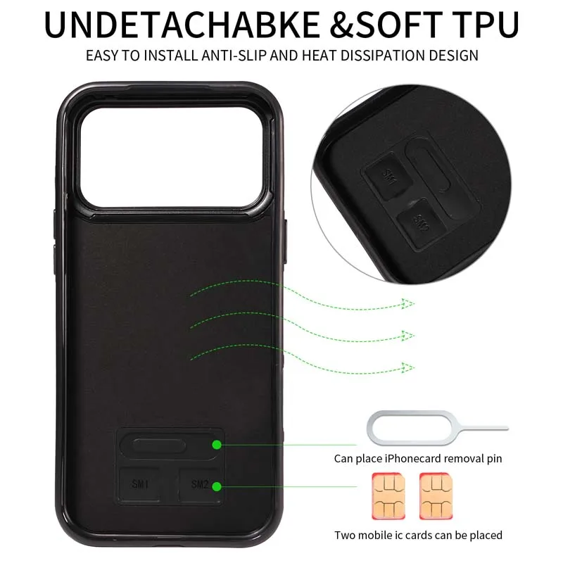 حافظة محفظة لهاتف آيفون 17/Air/17 Pro/17 Pro Max غطاء هاتف جلدي مع فتحات للبطاقات حامل مشبك مغناطيسي مزدوج حماية كوكه #6